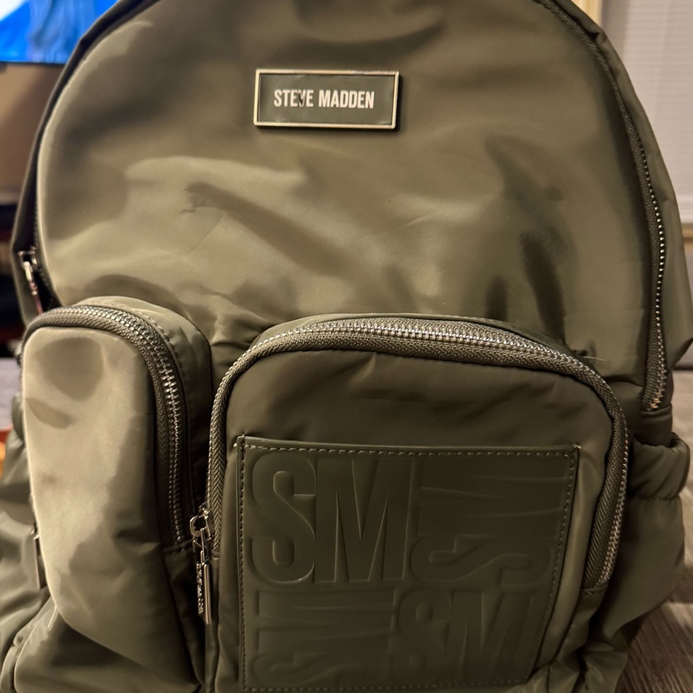 Steve Madden Khaki Backpack with Multiple Pockets